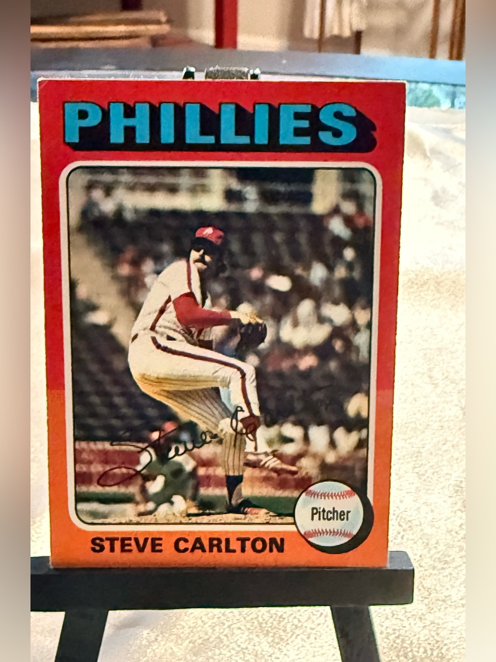 Steve Carlton HOF, #185, Topps, 1975, Phila Phillies, Perfectly Centered - Mint